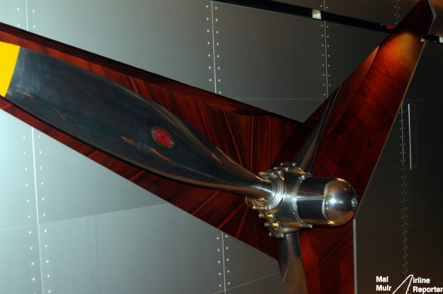 A Hamilton Standard propellor dominates one of the walls in the China Clipper Lounge - Photo: Mal Muir | AirlineReporter.com
