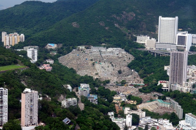 An old cemetery terraced into the side of a hill on Hong Kong Island - Photo: Mal Muir | AirlineReporter.com