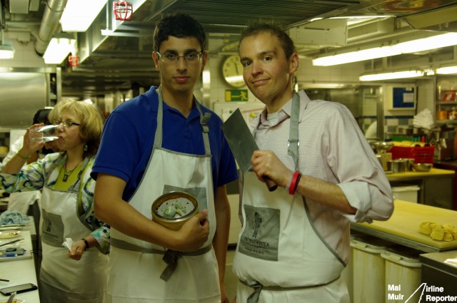 Jason & I in the Spring Moon Kitchen for our Dim Sum Class... do we look the part of Dim Sum Chefs? - Photo: Mal Muir | AirlineReporter.com