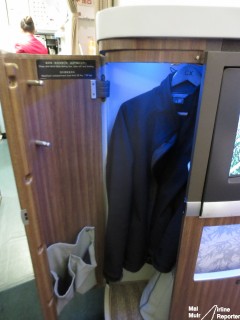 The Cathay First Class Suite has its own private closet - Photo: Mal Muir | AirlineReporter.com