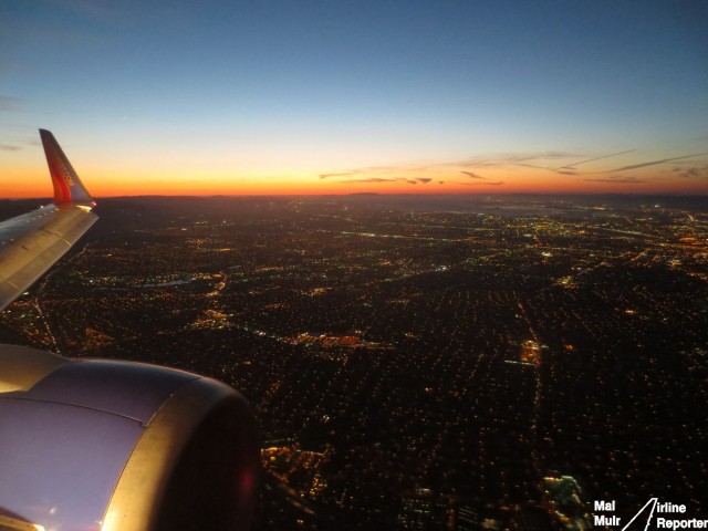 Descending into San Jose with an amazing Sunset - Photo: Mal Muir | AirlineReporter.com