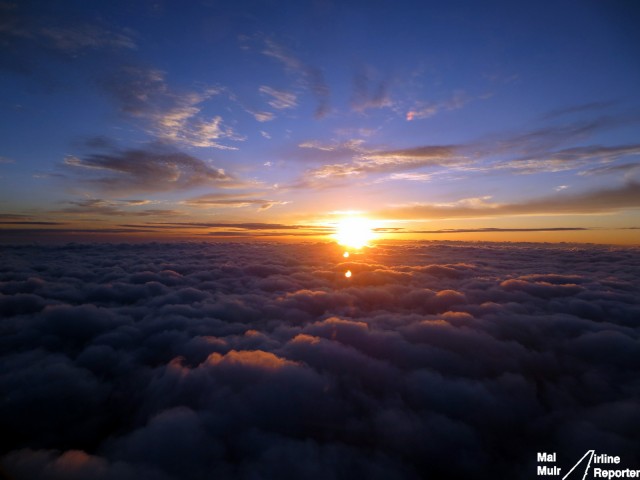 Sunset shots, like this one departing Tokyo, are what make flying even more special - Photo: Mal Muir | AirlineReporter.com