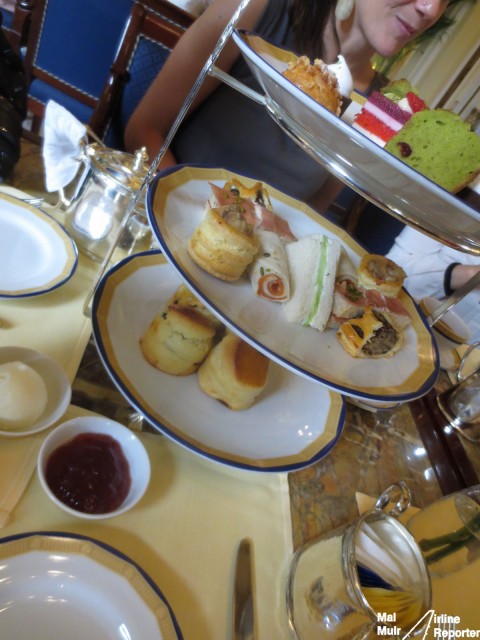 It's time for Tea! Afternoon Tea in the Peninsula Hotel Lobby... This Aussie knows it is ALL about the Scones (bottom tier) - Photo: Mal Muir | AirlineReporter.com