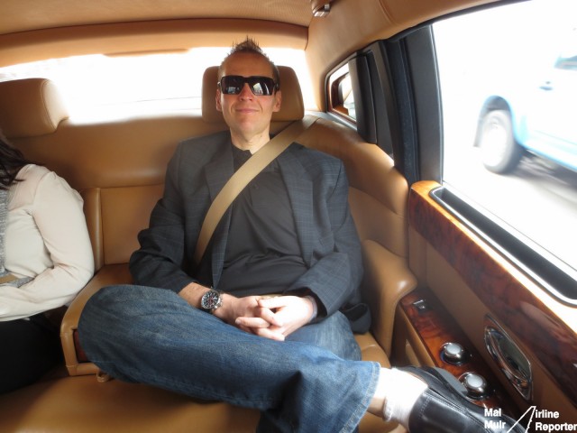 Riding back to the Airport in the back of a Rolls Royce... gotta look the part - Photo: Mal Muir | AirlineReporter.com