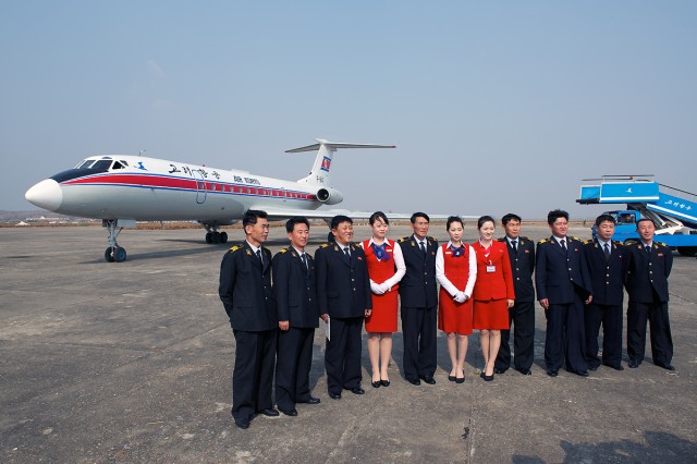 Air Koryo TU-134 with crew. 