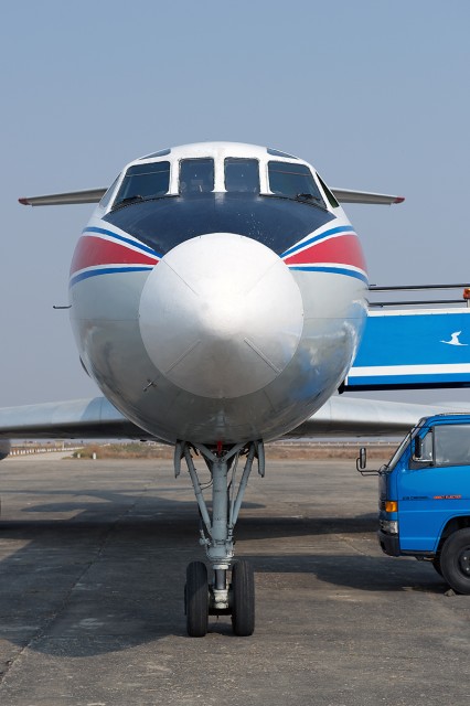 The nose of the Air Koryo Tu-134. 