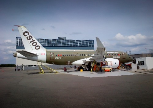 CS100 Flight Test Vehicle 1 (FTV1) during fuel flow testing