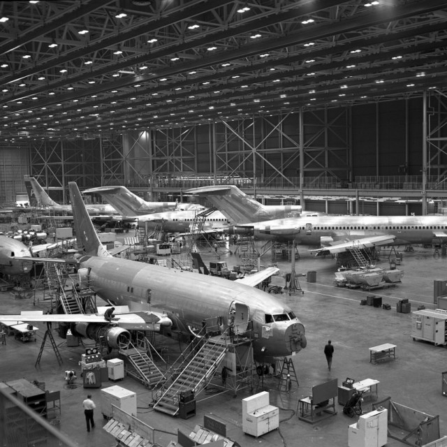 From 1970, this is the first 737 to be produced at Renton. After 271 Boeing 737s were produced at the Boeing Field factory, production of Boeing"s small twin switched over to Renton, joining 727s and 707s at the site. Image courtesy: Boeing