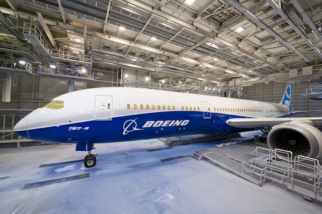 The first Boeing 787-9 in full Dreamliner livery. Photo from Boeing.