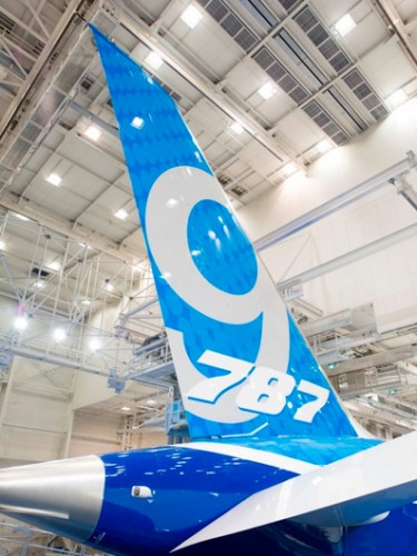 Detail of the tail on Boeing's new livery. Image from Boeing.