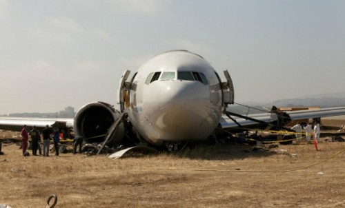 Nose shot of the Asiana Airlines Boeing 777 from the NTSB.