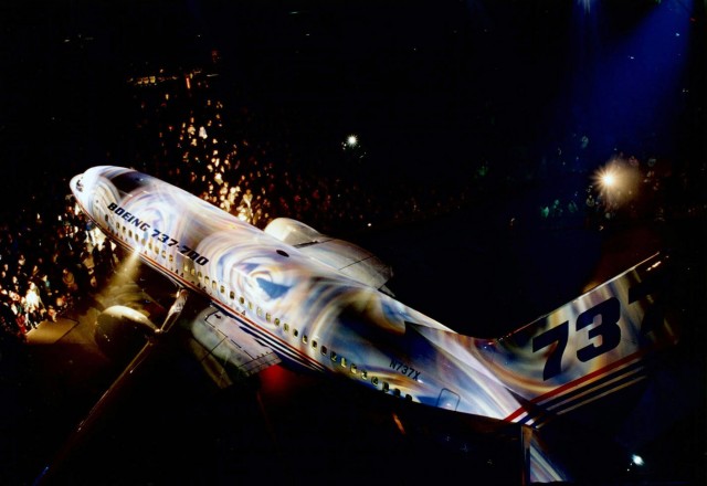 On December 2, 1996: The first 737NG, a 737-700, rolls out of the Renton factory to all splashy event. On December 17, 1997 Boeing delivered the first Next-Generation 737-700 to launch customer Southwest Airlines. The 737-700 is the 2nd best selling 737NG behind the -800 but the -900 has picked up momentum. Image courtesy: Boeing