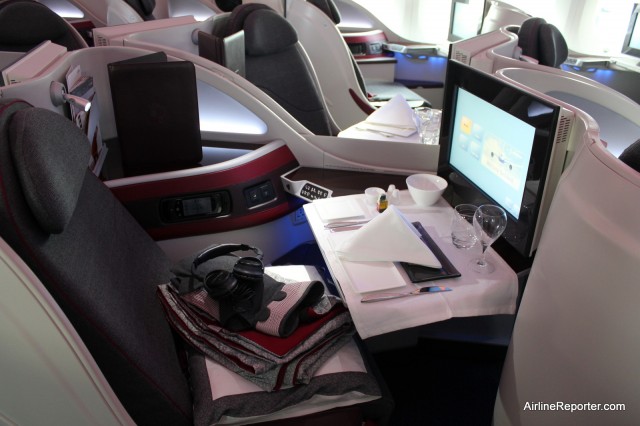 Business Class seats on the Qatar Boeing 787 is very impressive. 