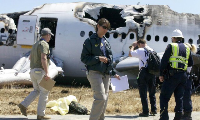 Photo of the Asiana Airlines Boeing 777 flight 214 crash from the NTSB.