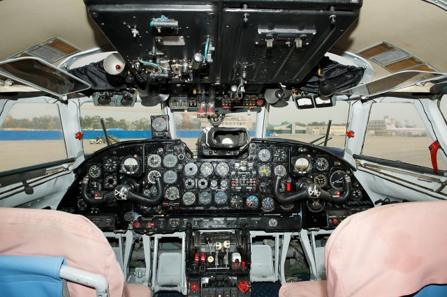 The flight deck of an Air Koryo AN-24