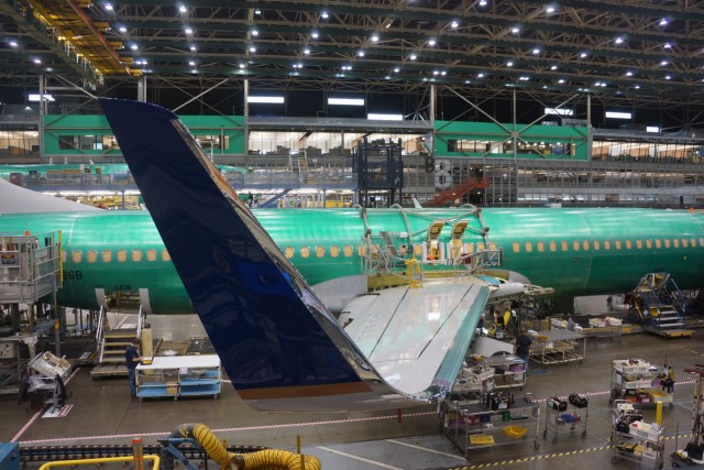 COPA Boeing 737 in the Renton Factory. Image by Chris Sloan. 