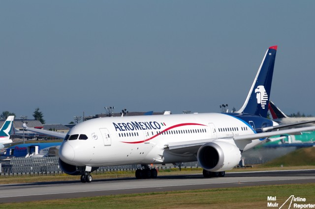 Aeromexicos First 787 returning to the Boeing Flight Line at Everett after it's first flight - Photo: Mal Muir | AirlineReporter.com