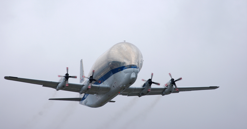Super Guppy comes to Boeing Field (BFI). Photo by Malcolm Muir / AirlineReporter.com