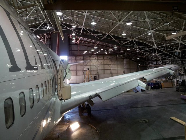 A Baltia Air Lines 747 undergoing a C-check in Wisconsin. Photo by Baltia Air Lines