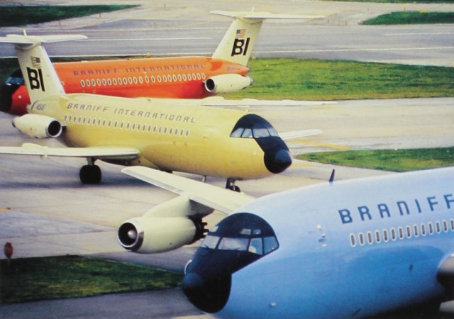 Braniff British Aircraft Corporation BAC One-Elevens in Jelly Bean Livery. Photo by Kemon01 / Flickr CC.