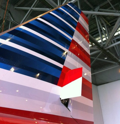 Not everyone is a fan of AA's new paint job. Here you can see the detail of the tail. Image: Jack Hardy / Airchive.com.