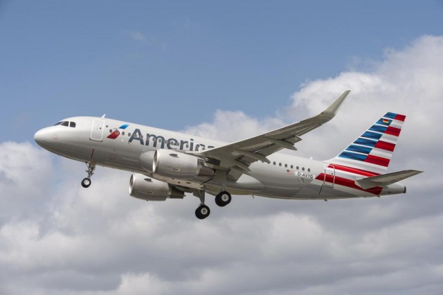 AA’s First Airbus A319 departs from Hamburg on its delivery flight. All of American’s A319s will be delivered with the new Sharklettes.  Image Courtesy: American Airlines