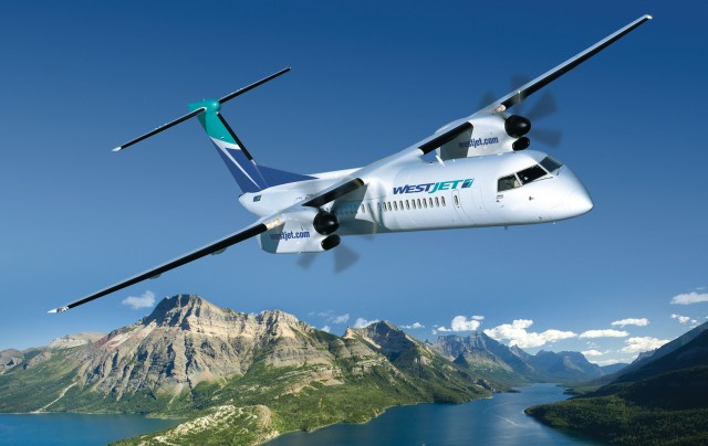 What WestJet's new Bombarider Q400 will look like. Image from Bombardier.