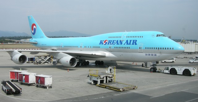 Big Blue Bird - Korean Air 747-400 at YVR