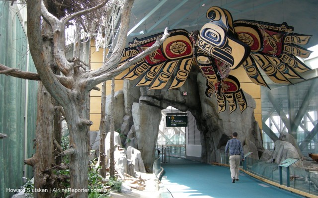 "Pacific Passage", featuring the "Hetux" or Thunderbird. U.S. arrivals corridor, on the way to Customs.