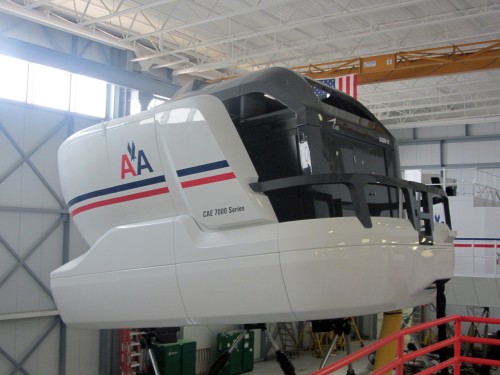 An American Airlines A320 family full motion simulator is the last stop in pilot training before flying the real aircraft. Image: Jack Harty / Airchive.com.