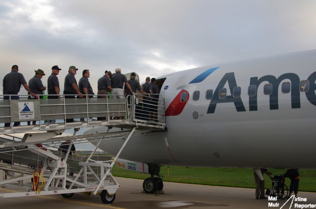 Boarding our aircraft on the Ramp at OshKosh - Photo: Mal Muir | AirlineReporter.com