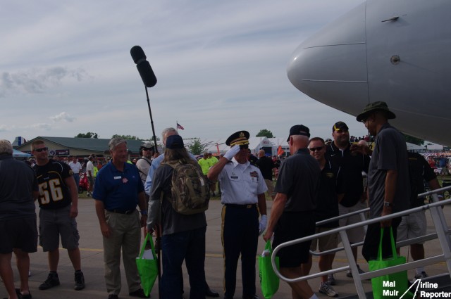 Being Greeted by Local Officials & The Head of the EAA - Photo: Mal Muir | AirlineReporter.com