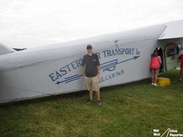 The writer posing with Little Ford at EAA AirVenture in OshKosh - Photo: Mal Muir | AirlineReporter.com
