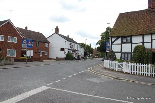 There was quite a bit of walking to get to Farnborough, but the views were too bad. This is just outside of the Farnborough North train station.