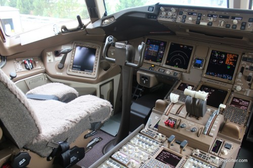 The flight deck of the TAM 777-300ER. Image: David Parker Brown