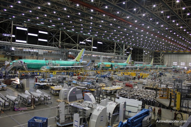 Line 1 at the Boeing 737 Renton Factory. Image: David Parker Brown