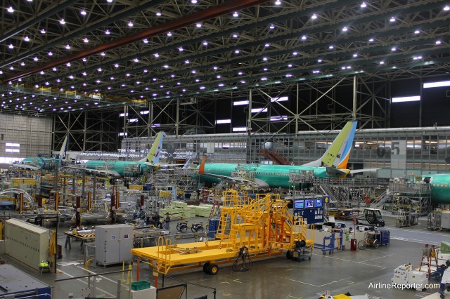 Can you tell what the two airlines are in these photos on the 737 Line 1? Image: David Parker Brown