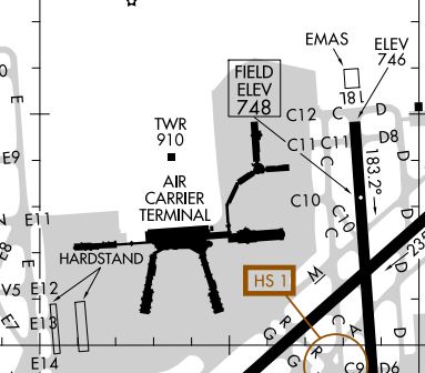 CLT's Terminal Map from Airnav.com FAA Airport Diagram