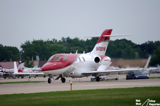 One of the HondaJet's prepares for Take Off at EAA Airventure in OshKosh - Photo: Mal Muir | AirlineReporter.com