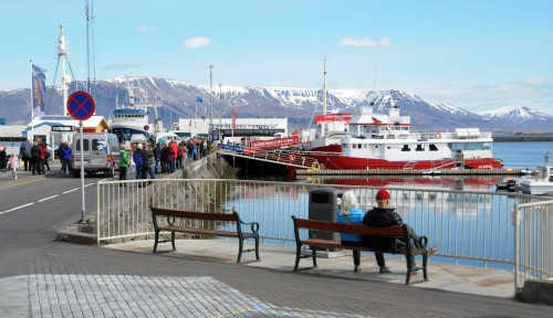 Reykjavà­k"s Old Harbor, home of commercial fishing outfits, whale watching tours, and workboats alike.