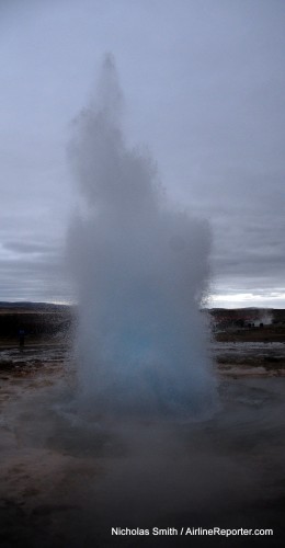 Stokkur mid-eruption, a fraction of a second before I became mysteriously soaked with warm water… Beware of this ”camera-destruction zone."