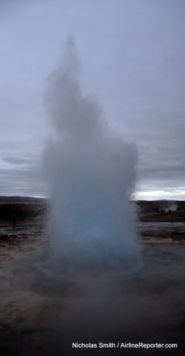 Stokkur mid-eruption, a fraction of a second before I became mysteriously soaked with warm water… Beware of this ”camera-destruction zone."