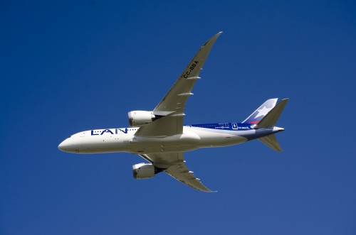 Before landing at SCL, we did a fly-over the airport. Photo by Lucas Frenk De Matos.