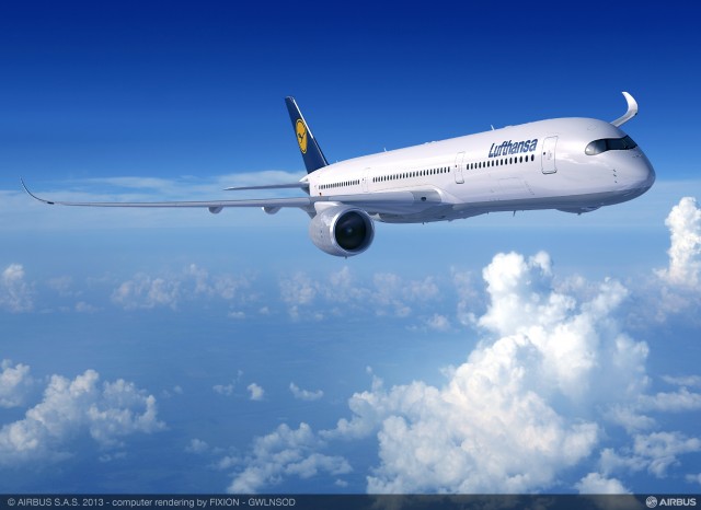 What the new Airbus A350 should look like in the Lufthansa liver. Image: Lufthansa