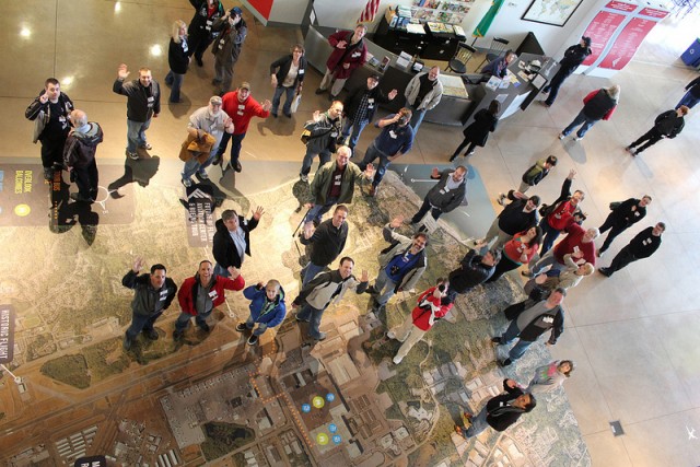 A bunch of airline fans at the Future of Flight for Aviation Geek Fest 2013. 