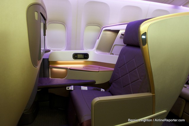 The new Business Class seat is welcoming and comfy. 