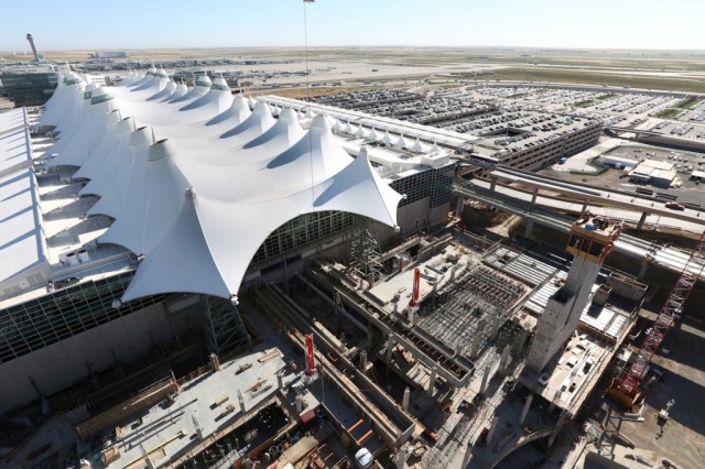 View of DIA construction site from one of the cranes - Photo: Denver International Airport