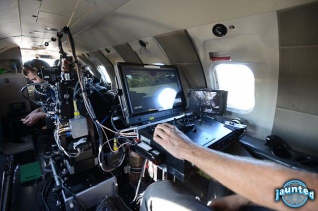 There aren't luxurious seats inside the LearJet, but there is a lot of technology. 