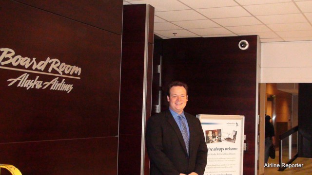 Hanging out at the Alaska Airlines Board Room in Seattle in 2010. 