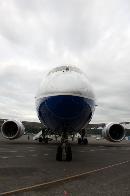 The nose of the Boeing 787-9 Dreamliner. Photo: Bernie Leighton | AirlineReporter.com